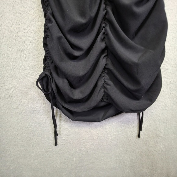 Abercrombie Fitch‎ Mini Dress Womens MT Tall Black Ruched Bodycon Whimsigoth - Picture 9 of 15